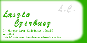 laszlo czirbusz business card